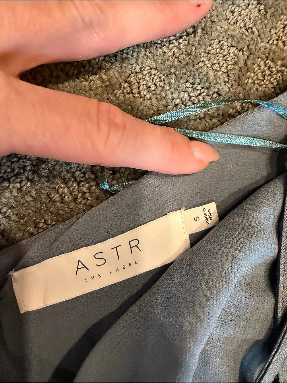 ASTR The Label Zaira Ruched Halter Midi Dress Gray Small - Picture 5 of 5